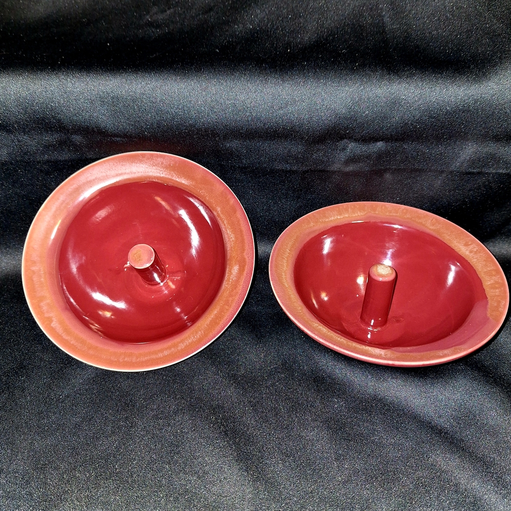 Vintage Handmade Apple Or Onion Baking Dishes~Tumbleweed Pottery~Glazed Pottery